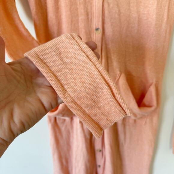 Free People Beach Bonita Ribbed Cardigan Dress Coverup in Peach M - Picture 7 of 11